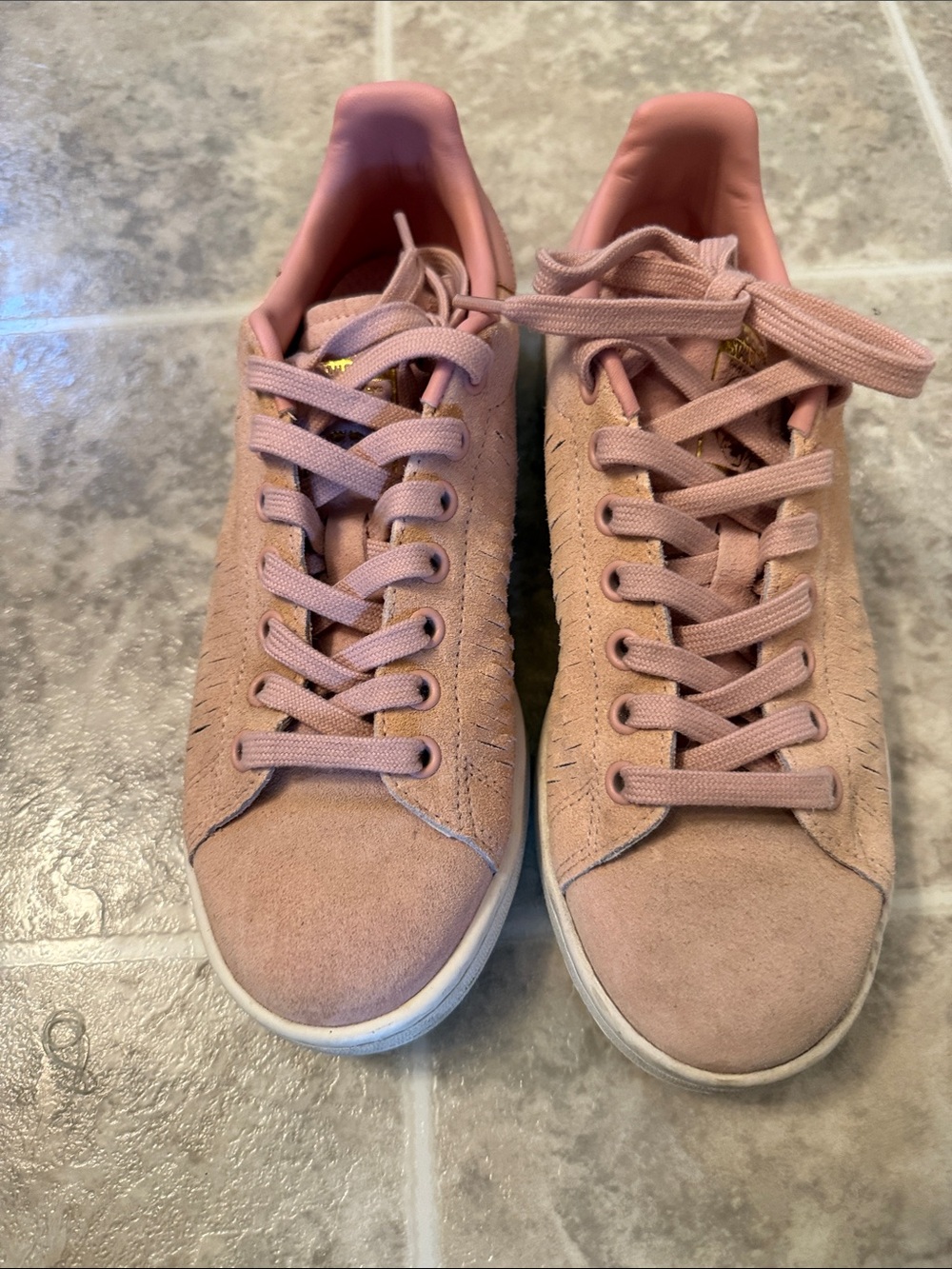 adidas Women’s Pink Suede Sneakers